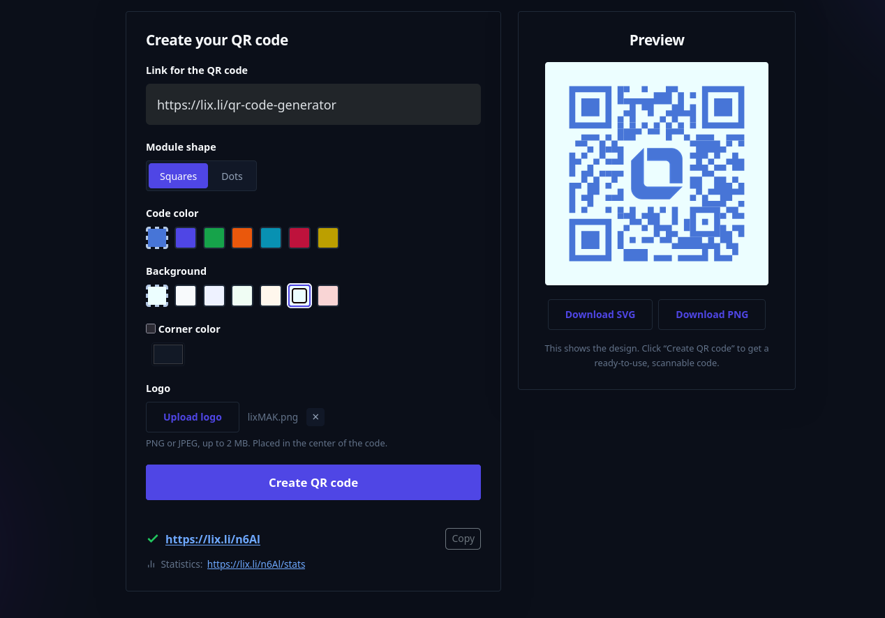 Новая функция Lix.li: генератор QR-кодов